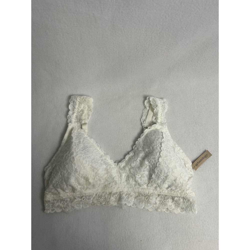Boho Romantic Urbanology Womens 3X White Floral Lace Bralette Adjustable Straps